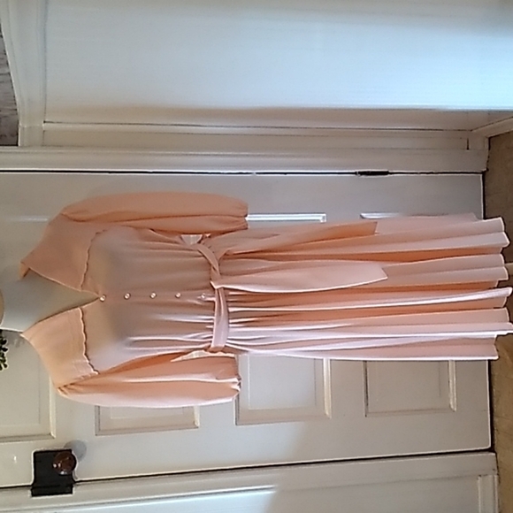 Vintage peach 🍑 dress union made in USA 🇺🇸 ifi brand - Picture 1 of 6